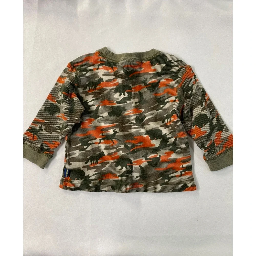 OshKosh B'gosh Boys Camo Bear Deer Bird Reversible Vest & Long Sleeve Shirt 1T